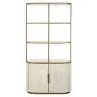 Tivoli Storage Shelving Unit with Gold Trim - White