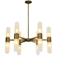 Tricon Glass Chandelier - Bronze