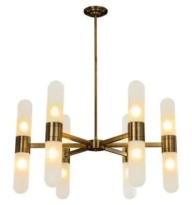 Tricon Glass Chandelier - Bronze image