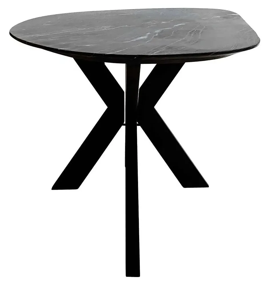 Trocadero 8-Seater Dining Table with Spider Legs - Black, Marble