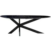 Trocadero 8-Seater Dining Table with Spider Legs - Black, Marble