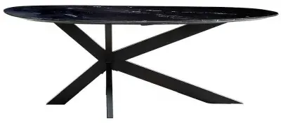 Trocadero 8-Seater Dining Table with Spider Legs - Black, Marble
