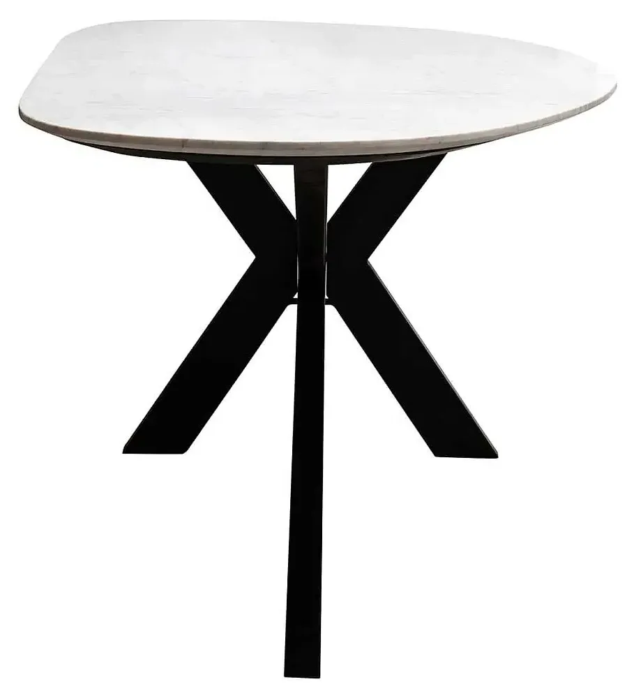 Trocadero 8-Seater Dining Table with Spider Legs - White, Marble