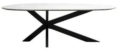 Trocadero 8-Seater Dining Table with Spider Legs - White, Marble image