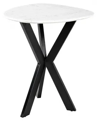 Trocadero Triangular Side Table - White, Marble image