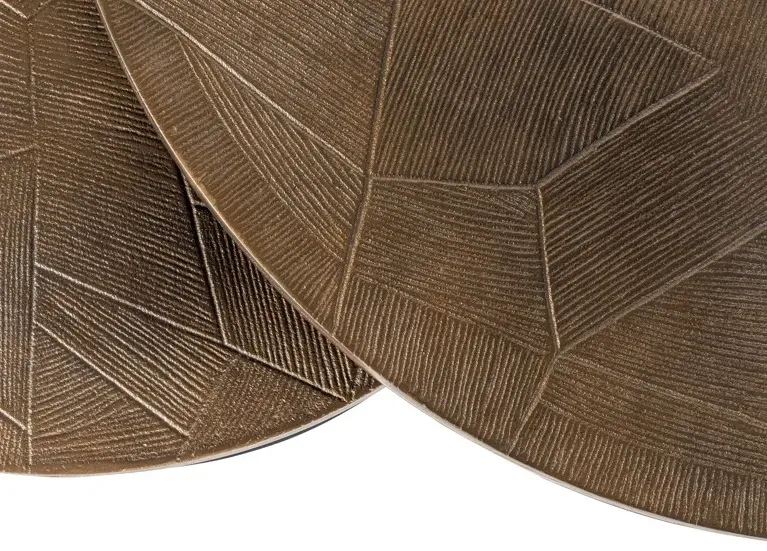 Tulum 2 Tier Round Coffee Table - Brushed Gold