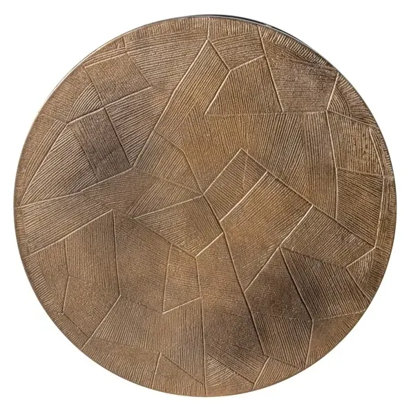 Tulum 2 Tier Round Coffee Table - Brushed Gold