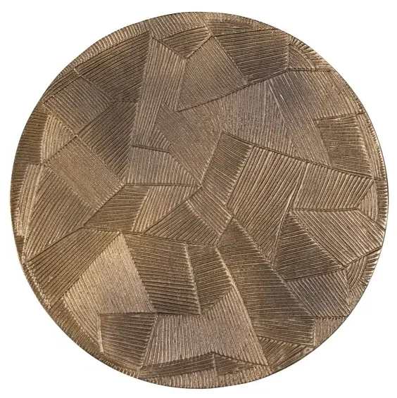 Tulum Set of 2 Round End Tables - Brushed Gold