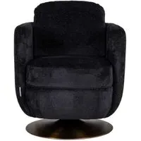 Turner Swivel Accent Chair - Black, Chenille