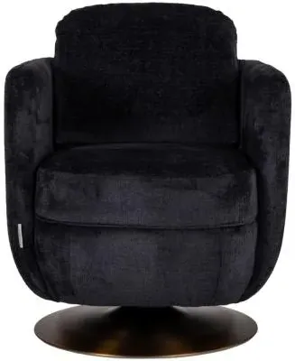 Turner Swivel Accent Chair - Black, Chenille image