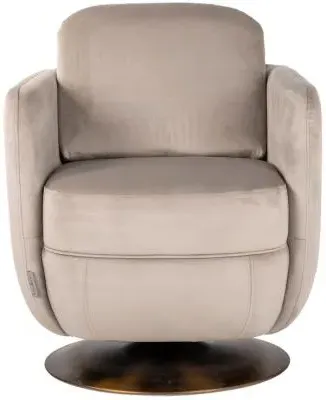 Turner Swivel Accent Chair - Khaki, Velvet