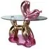 Usha Glass Top End Table - Pink
