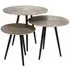 Villisca Set of 3 Round Side Tables - Champagne Gold