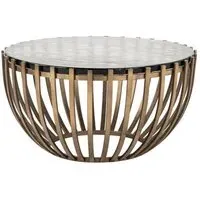 Volante Round Coffee Table - Gold, Glass