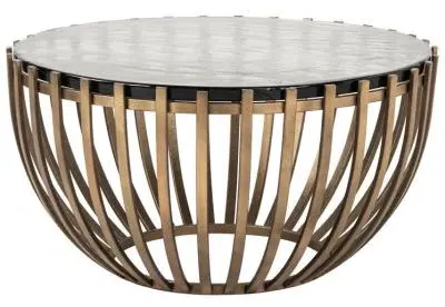 Volante Round Coffee Table - Gold, Glass image