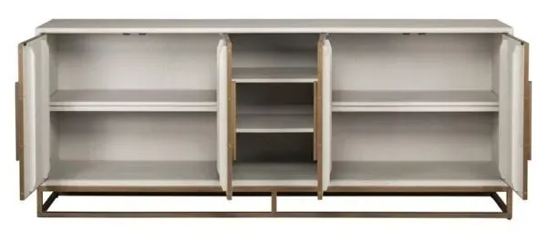 Whitebone 4 Door Sideboard - Grey, Brass