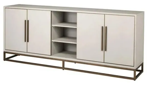 Whitebone 4 Door Sideboard - Grey, Brass