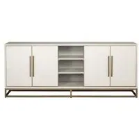 Whitebone 4 Door Sideboard - Grey, Brass