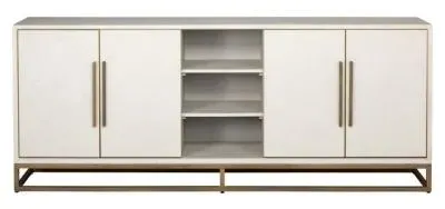 Whitebone 4 Door Sideboard - Grey, Brass image