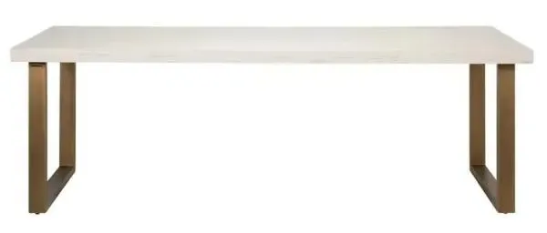 Whitebone 8 Seater Dining Table - Grey, Brass