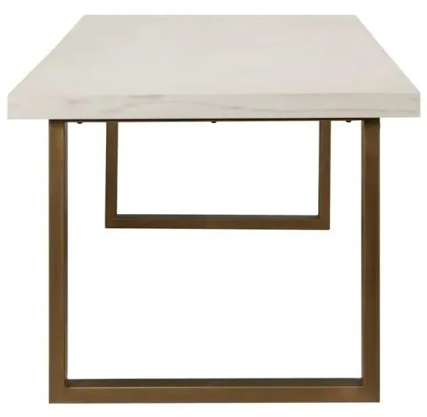 Whitebone 8 Seater Dining Table - Grey, Brass