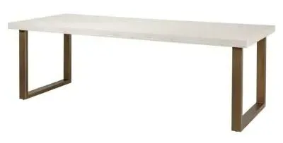 Whitebone 8 Seater Dining Table - Grey, Brass