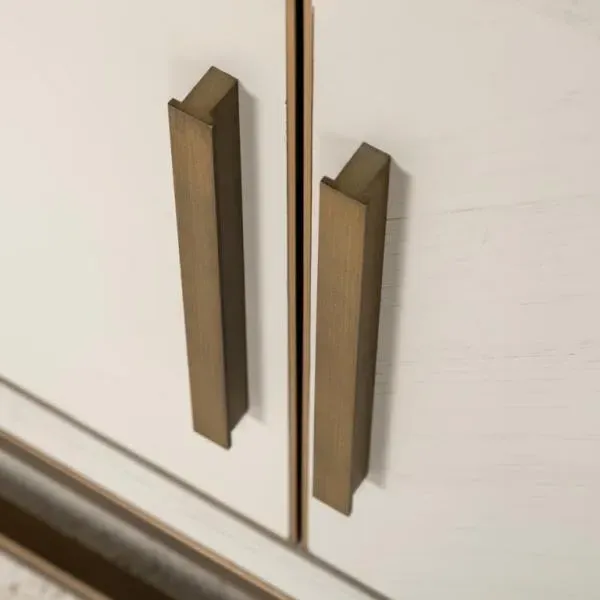 Whitebone Extra Large TV Unit - Grey, Brass