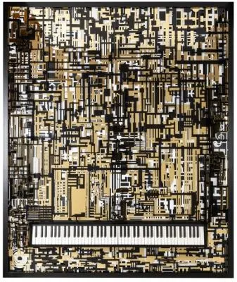 Wibi Piano Wall Art - Black and Gold image