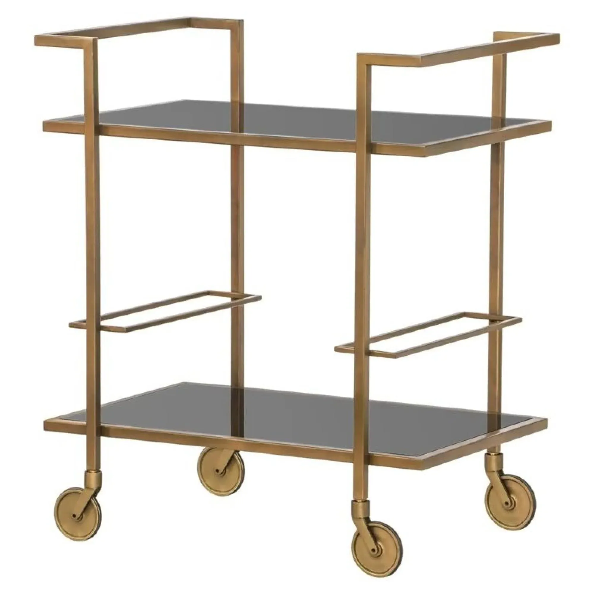 Xo Glass Trolley - Brushed Gold