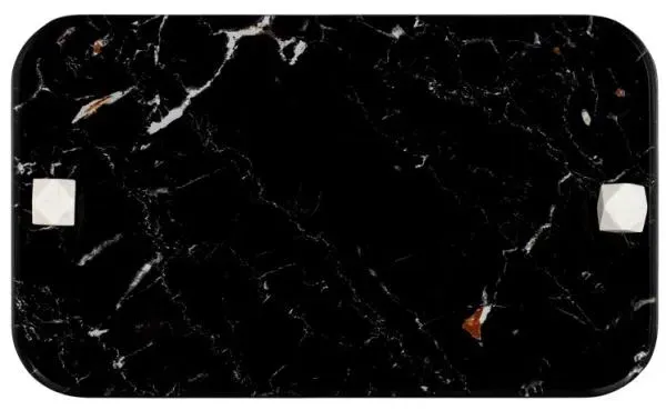 Yaya Tray - Black, Marble Effect