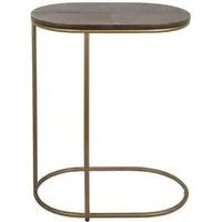 Zillon Oval Side Table - Brown