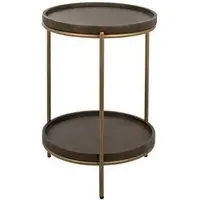 Zillon Round End Table - Brown