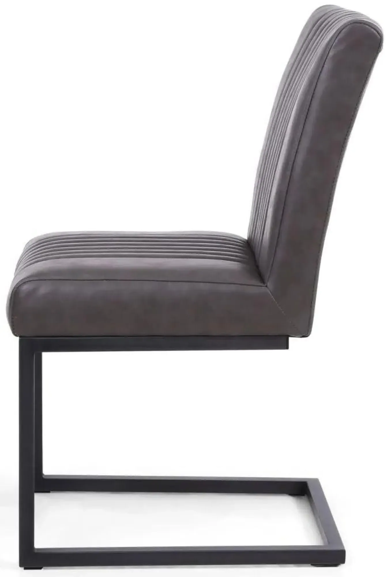 Archer Cantilever Dining Chair - Grey, Leather