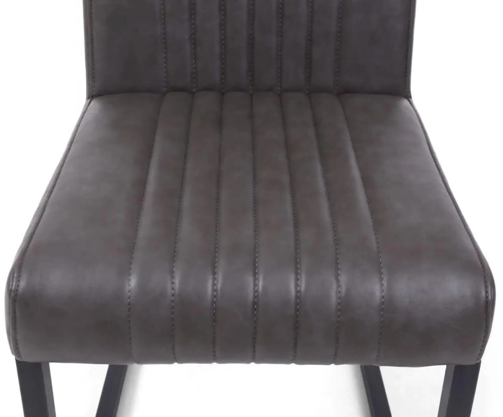Archer Cantilever Dining Chair - Grey, Leather