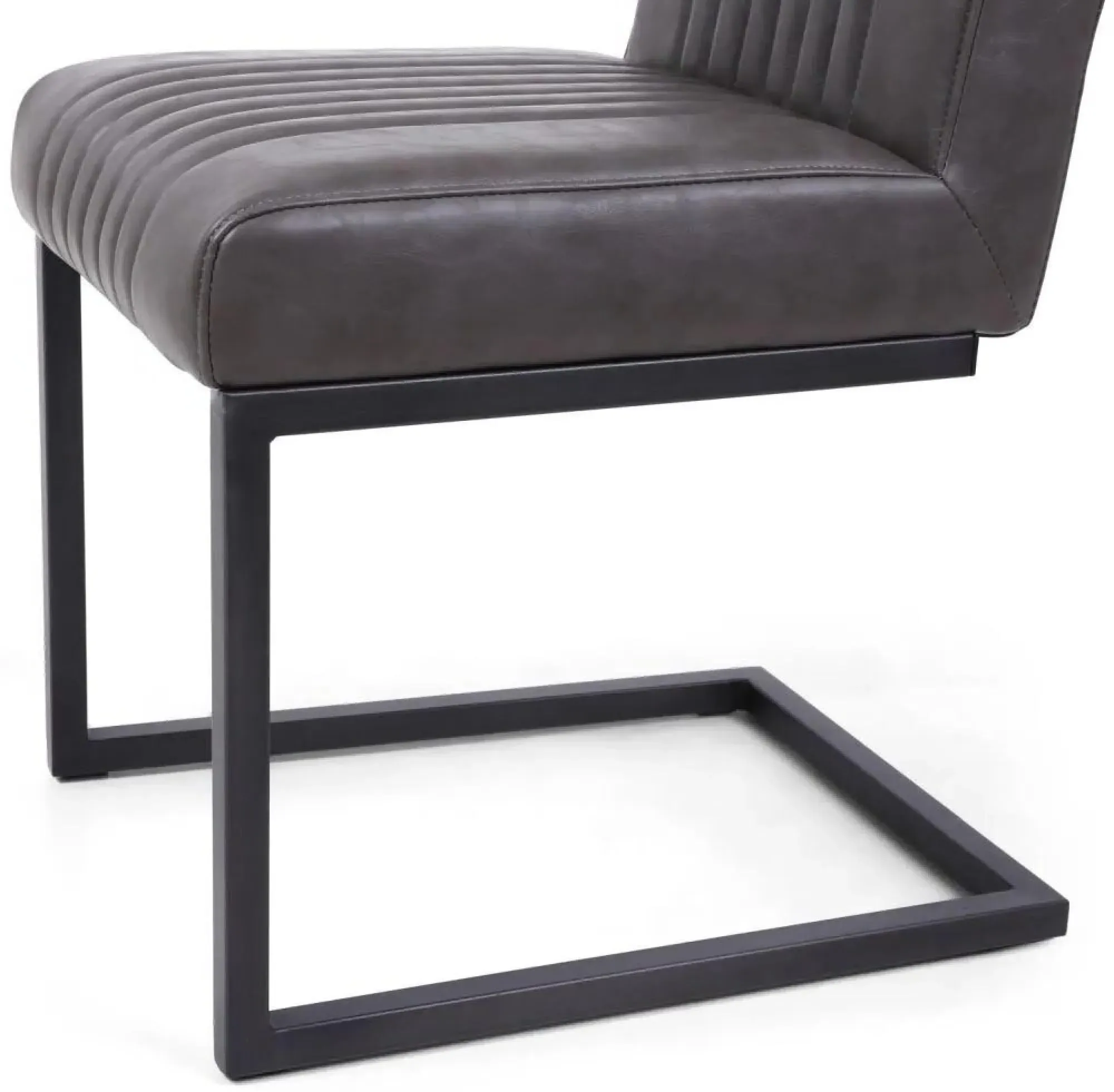Archer Cantilever Dining Chair - Grey, Leather