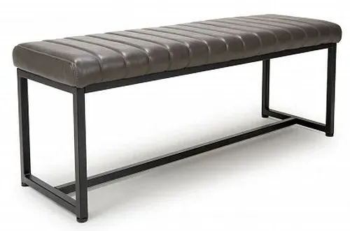 Archer Dining Bench - Grey, Leather