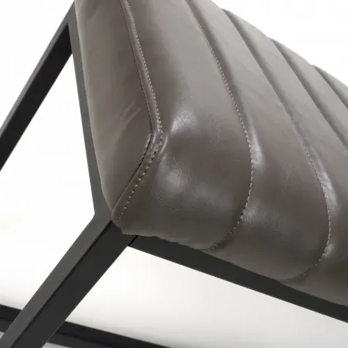 Archer Dining Bench - Grey, Leather