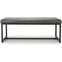 Archer Dining Bench - Grey, Leather