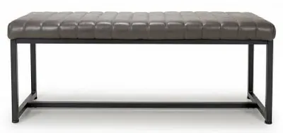 Archer Dining Bench - Grey, Leather image