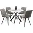 Avesta Round Dining Table and 4 Rodeo Chairs - White, Light Grey