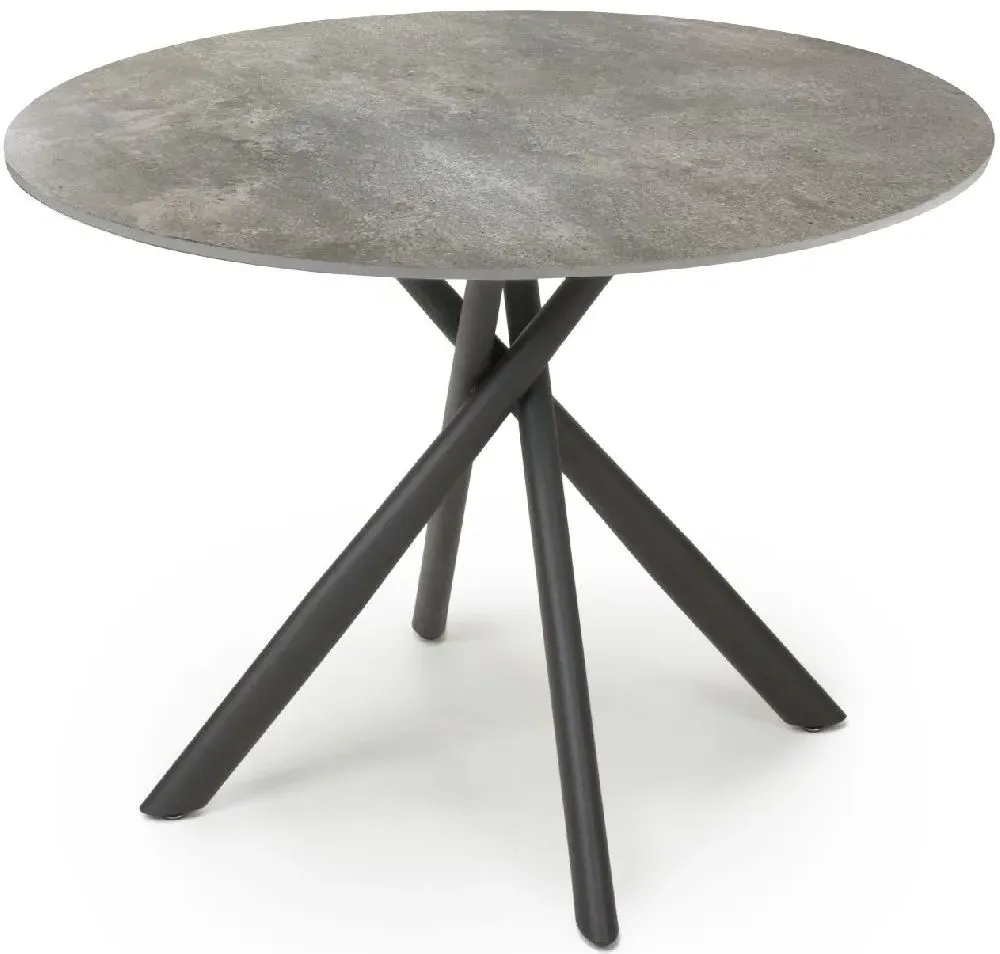 Avesta Round Dining Table - Grey, Marble Effect