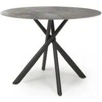 Avesta Round Dining Table - Grey, Marble Effect