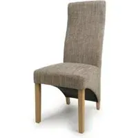Baxter Wave Back Dining Chair - Oatmeal, Tweed