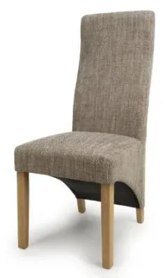 Baxter Wave Back Dining Chair - Oatmeal, Tweed