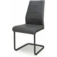 Cordoba Dining Chair Set of 4 - Grey, Leather Effect