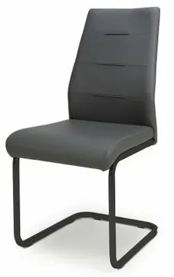 Cordoba Dining Chair Set of 4 - Grey, Leather Effect