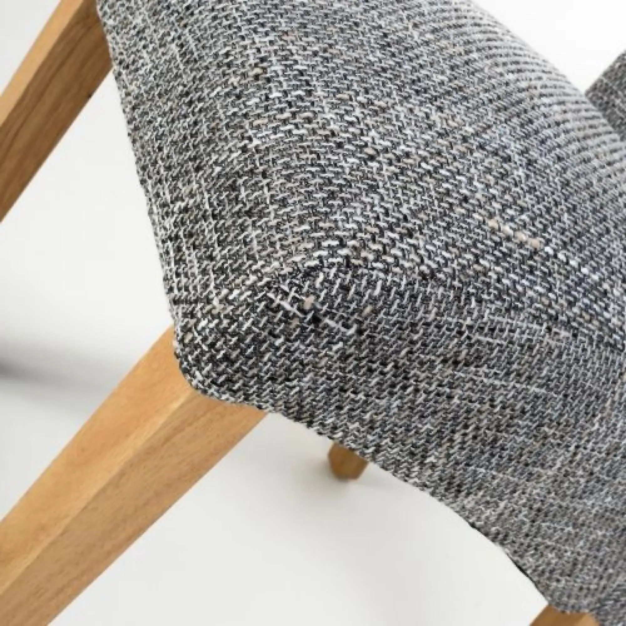 Karta Scroll Back Dining Chair - Grey, Tweed