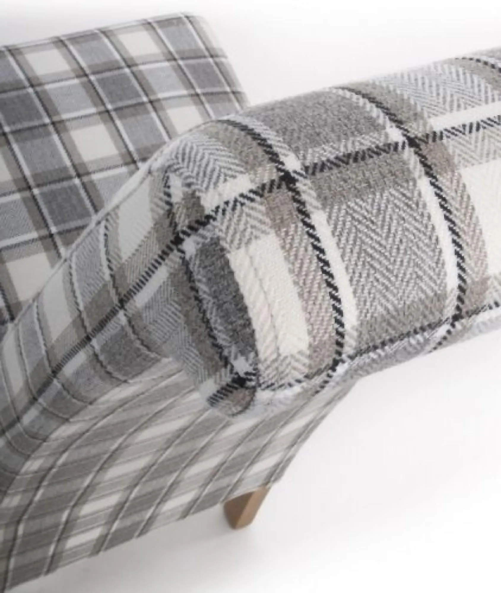 Krista Herringbone Check Roll Back Dining Chair - Cappuccino