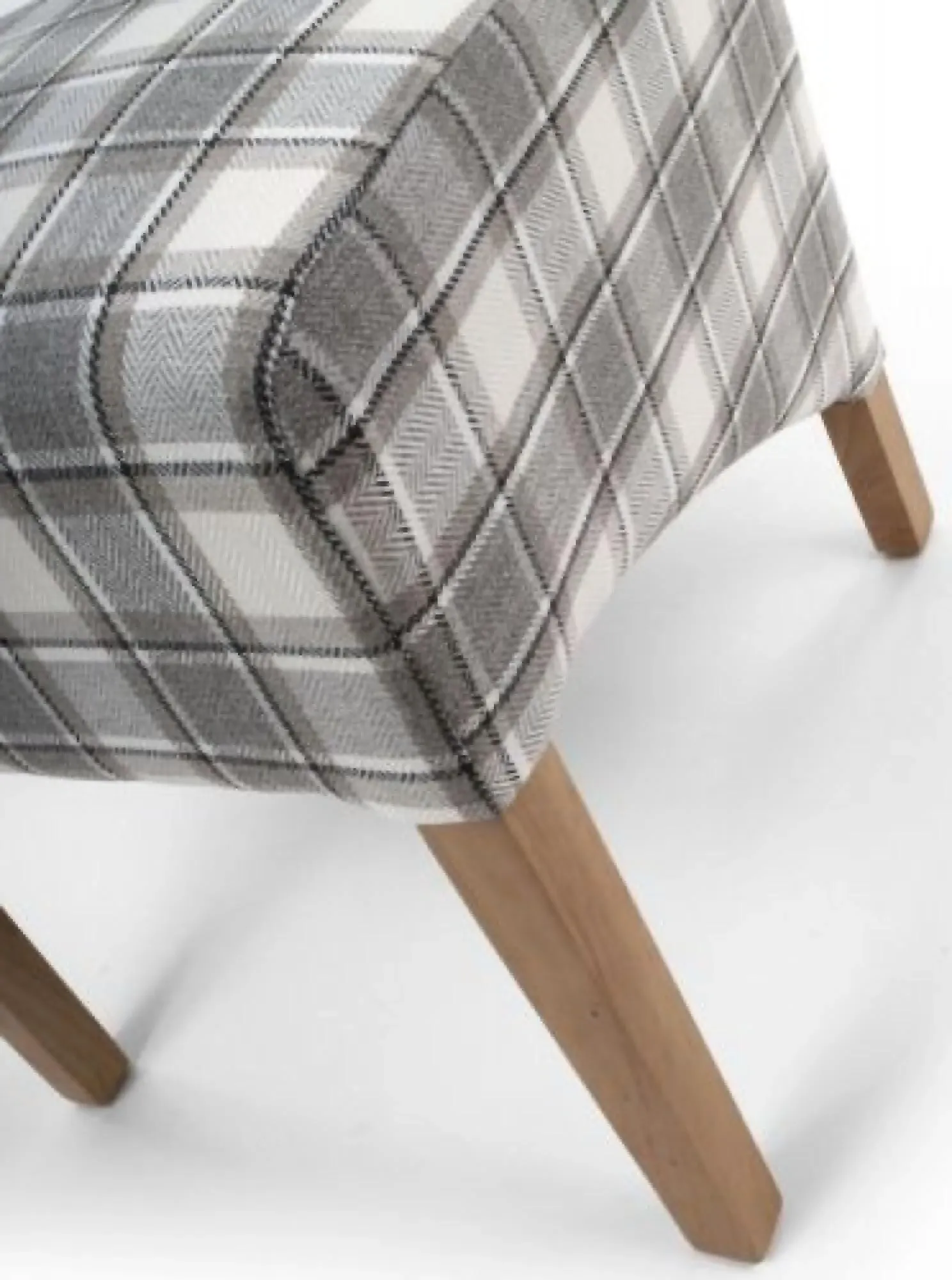 Krista Herringbone Check Roll Back Dining Chair - Cappuccino