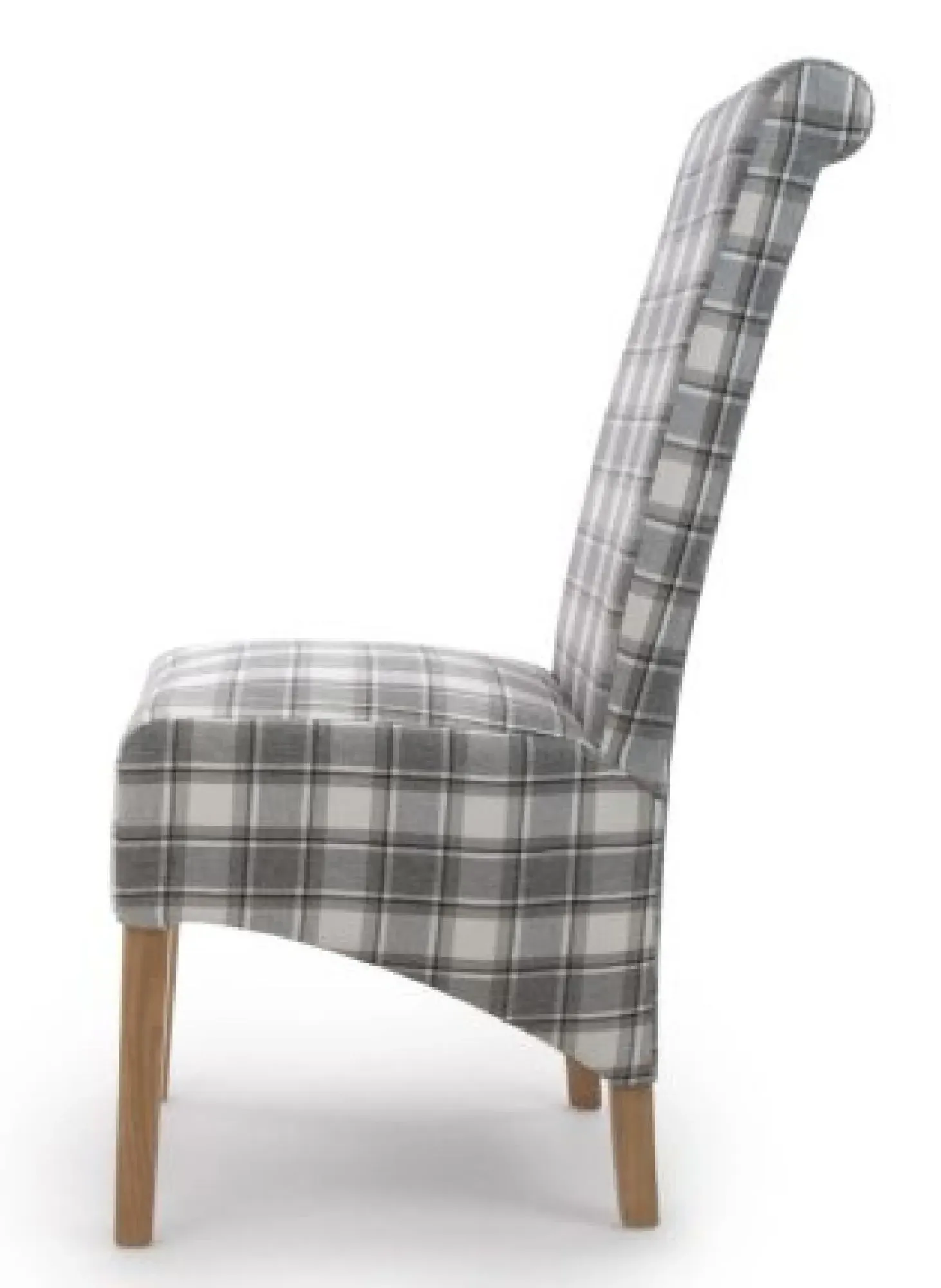 Krista Herringbone Check Roll Back Dining Chair - Cappuccino